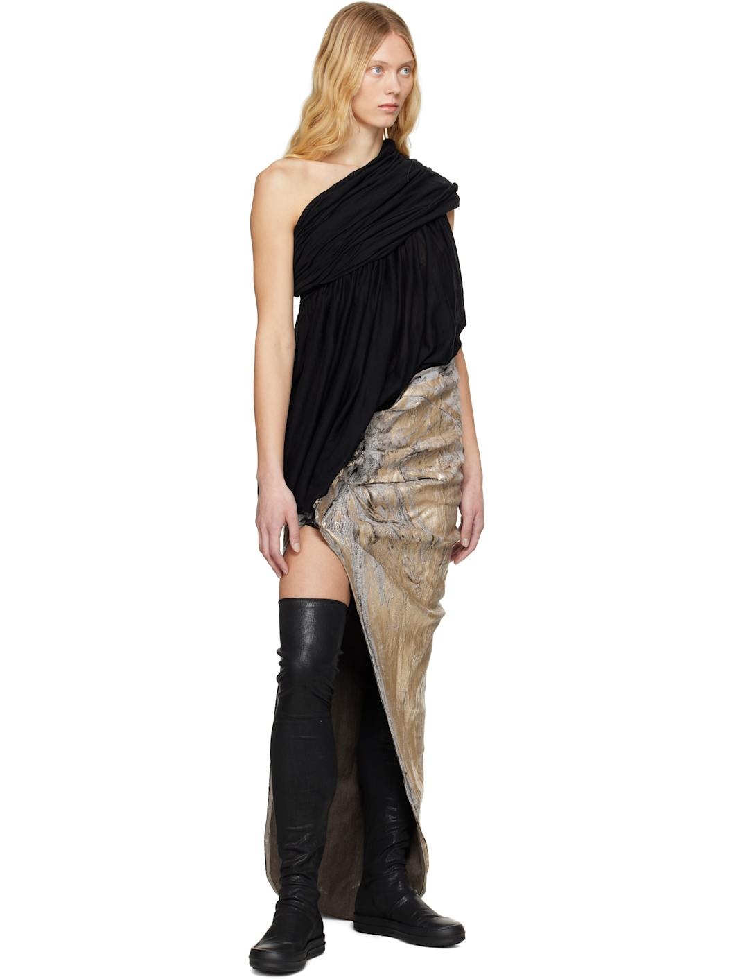 Gold Hollywood Soft Edfu Long Denim Maxi Skirt - 4