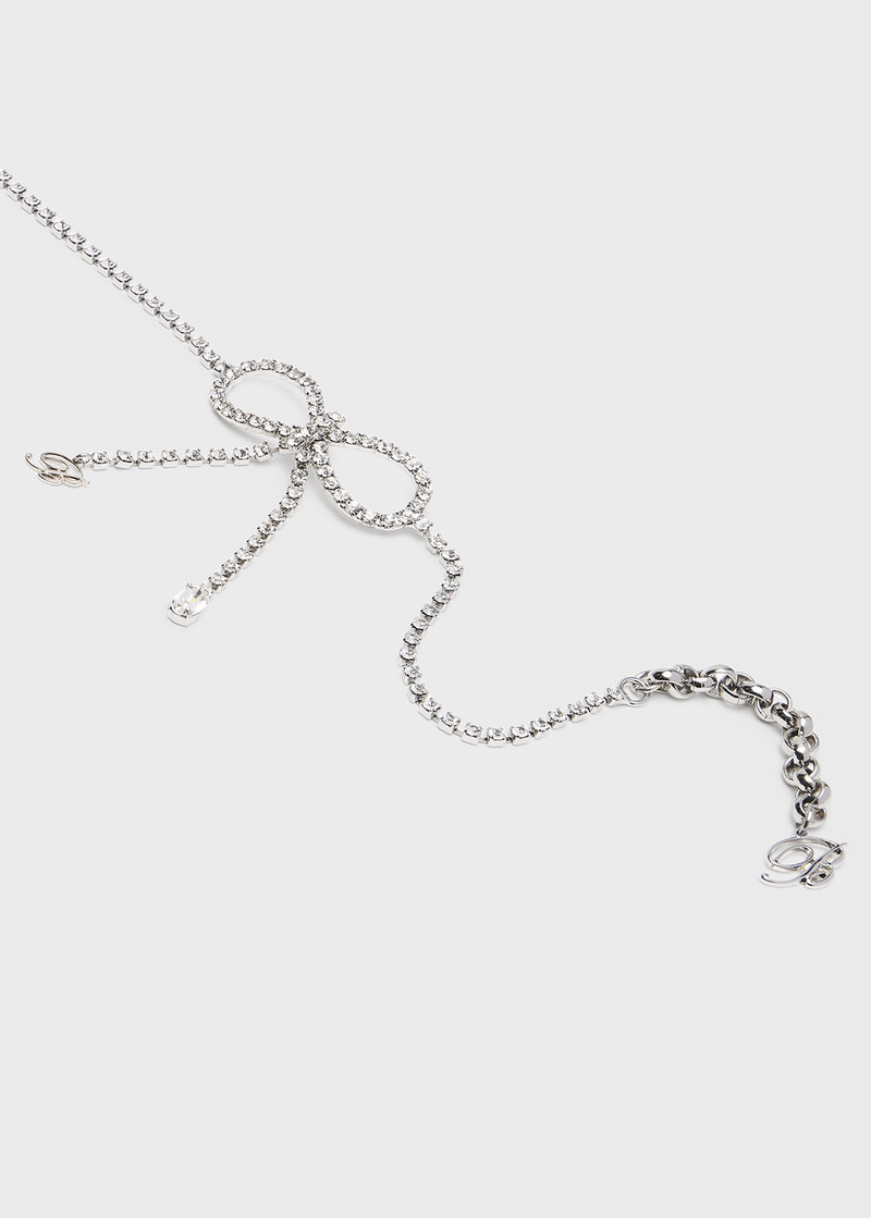 RHINESTONE CHOKER WITH BOW AND B MONOGRAM 3