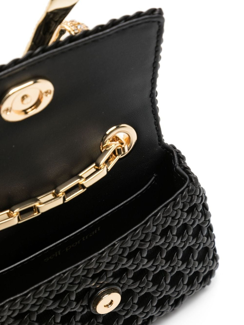 Bow woven leather mini bag 5