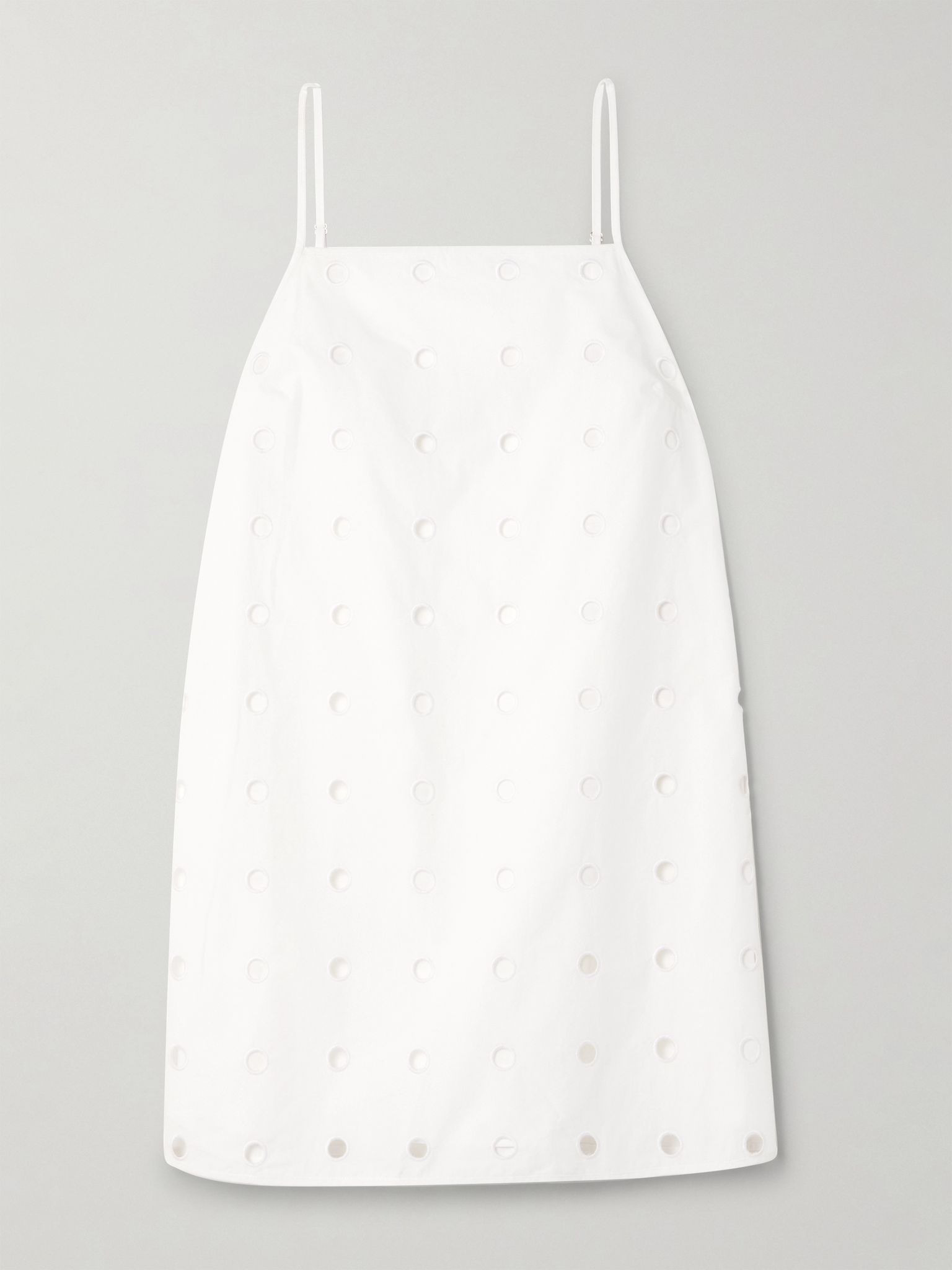 Peggy broderie anglaise cotton-poplin mini dress White - 1