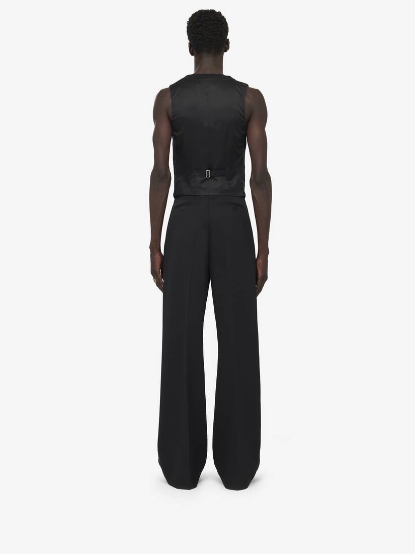 Twisted Seam Waistcoat in Black - 4