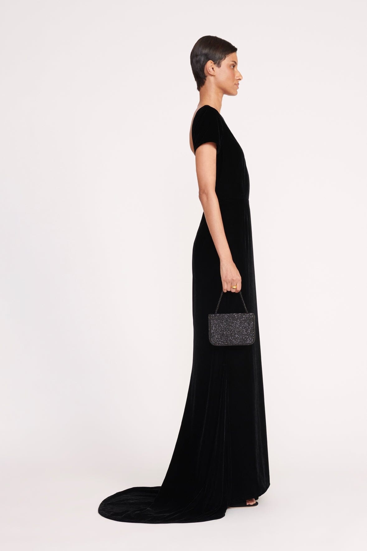 STAUD CARMEN BEADED BOX BAG BLACK - 5