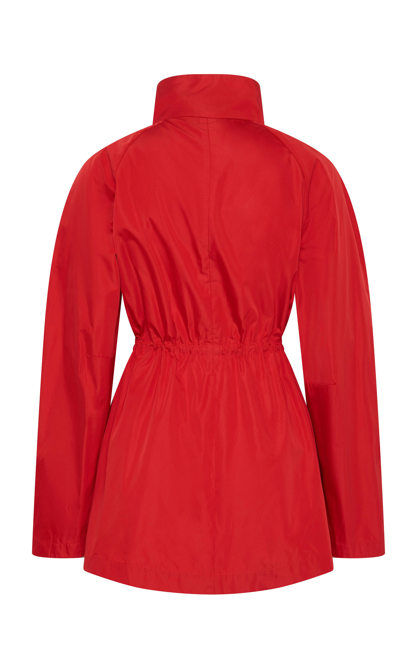 Stand Collar Paper Taffeta Parka red - 5