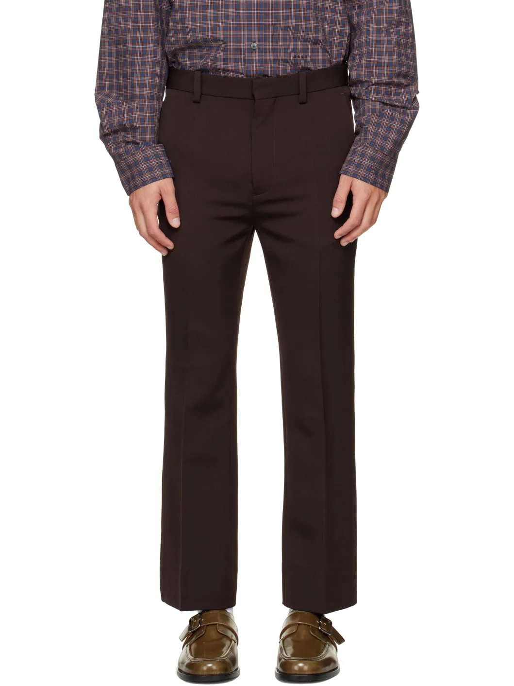 Brown Regimental Wool Trousers - 1