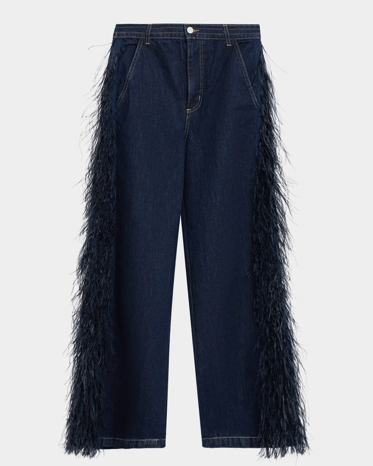 Mott St Jeans with Feathers in Heavy Denim - 1