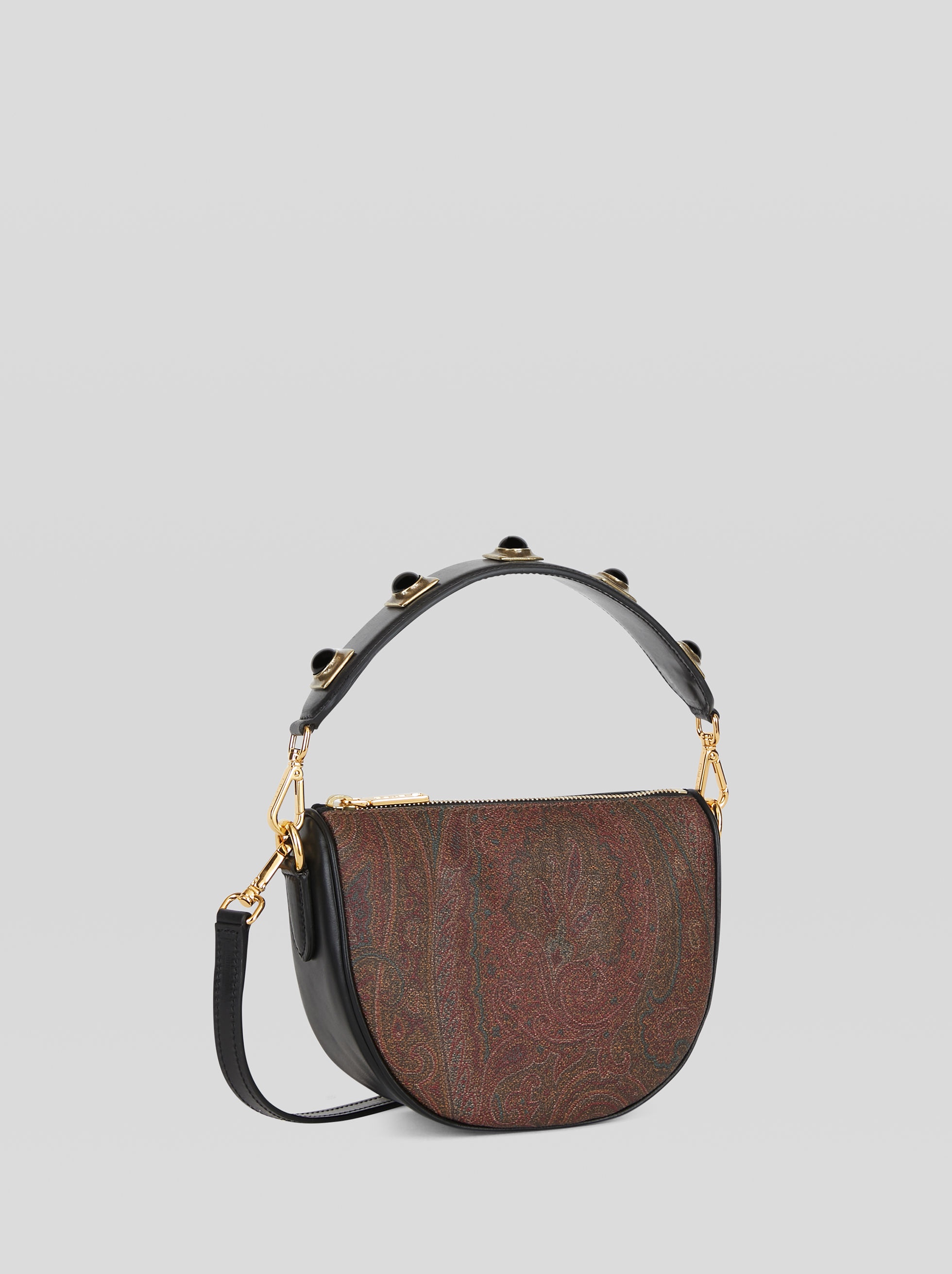 CROWN ME MINI PAISLEY HANDBAG WITH BLACK STUDS - 5