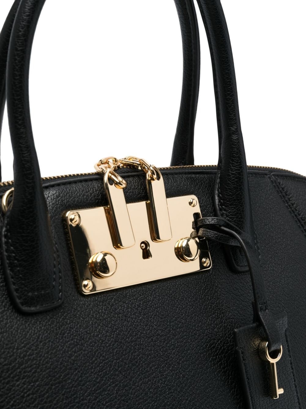 padlock-detail faux-leather tote bag - 4