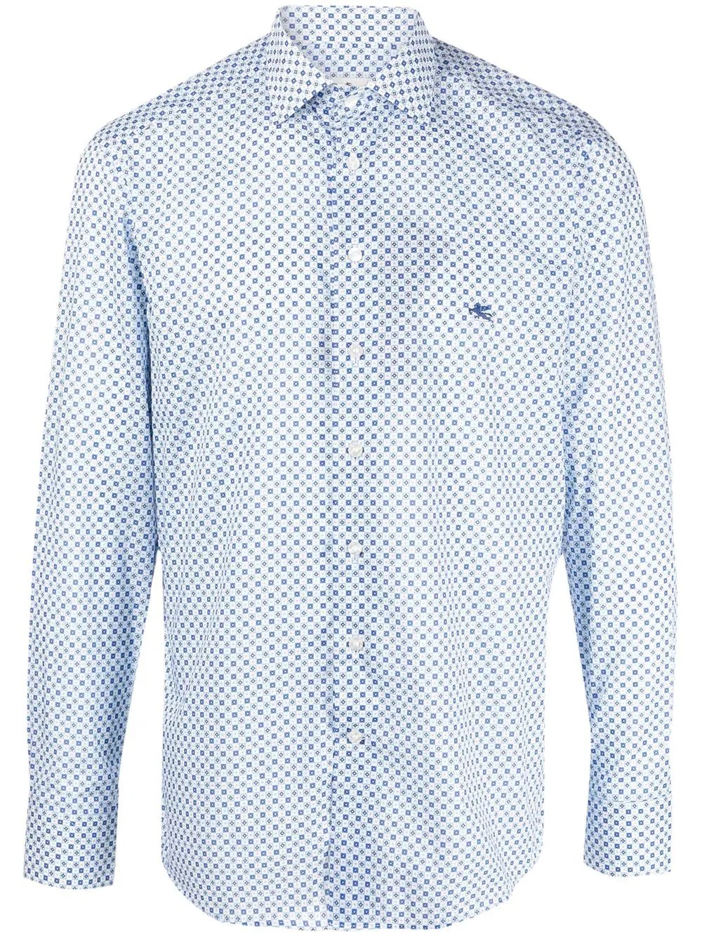 logo-embroidered geometric-print shirt - 1