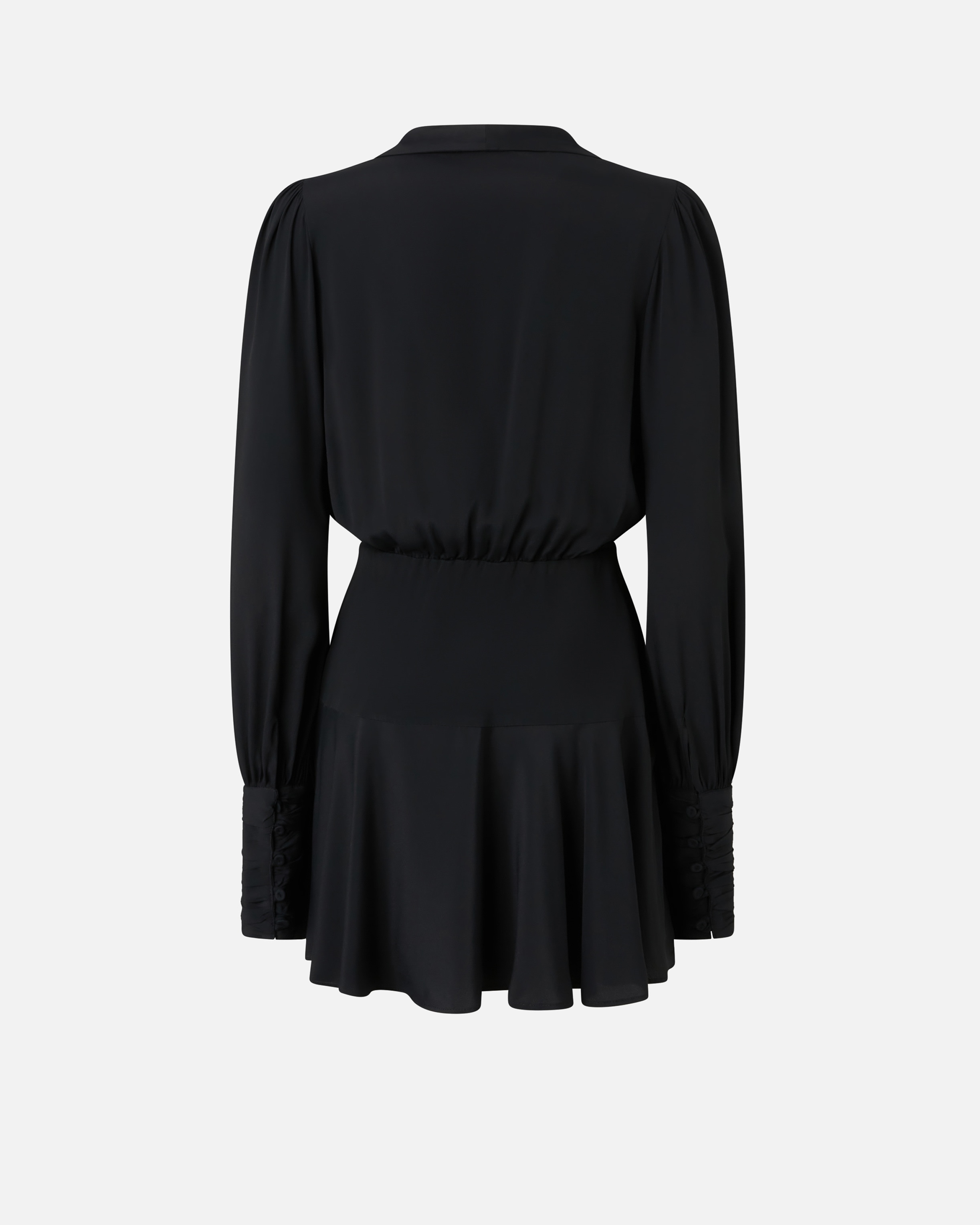 PLUNGING-NECK SILK-BLEND MINI DRESS - 6