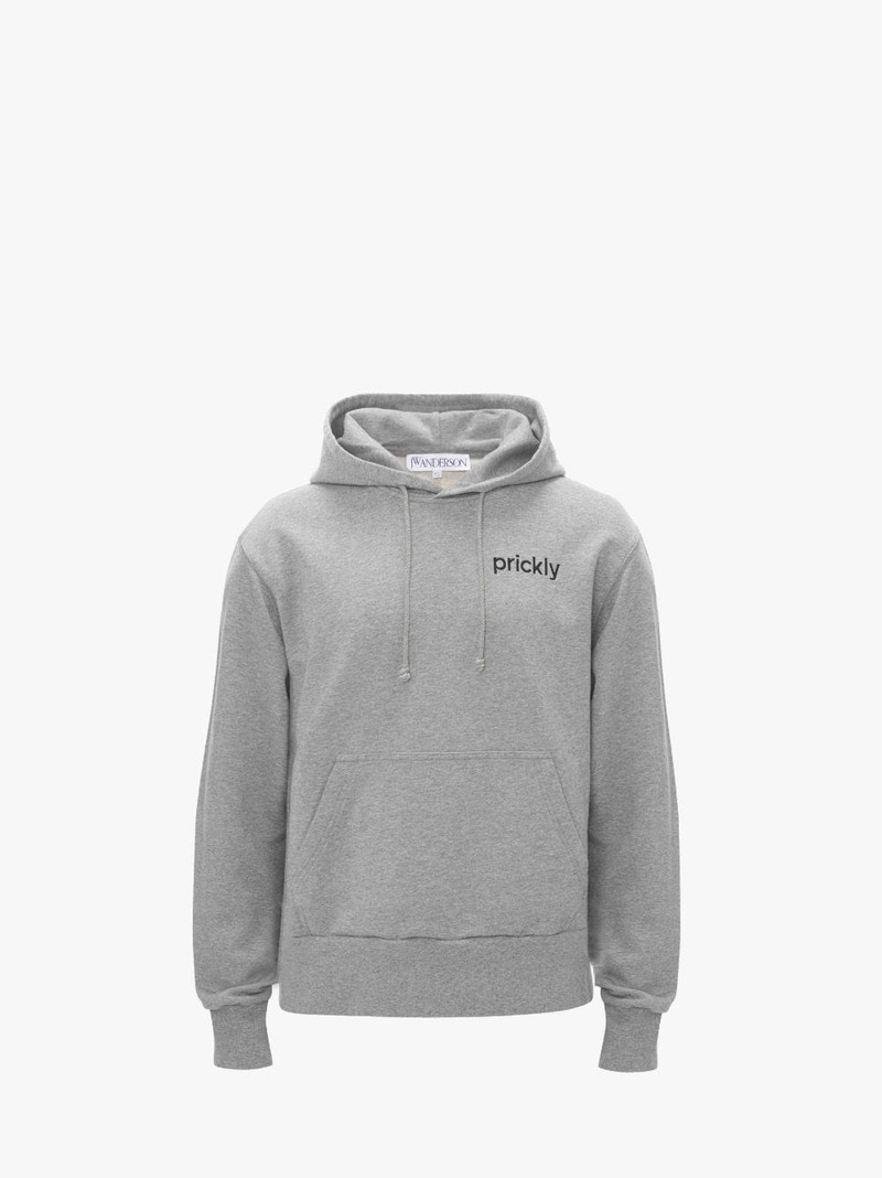 PRICKLY SLOGAN BACK PRINT HOODIE - 1
