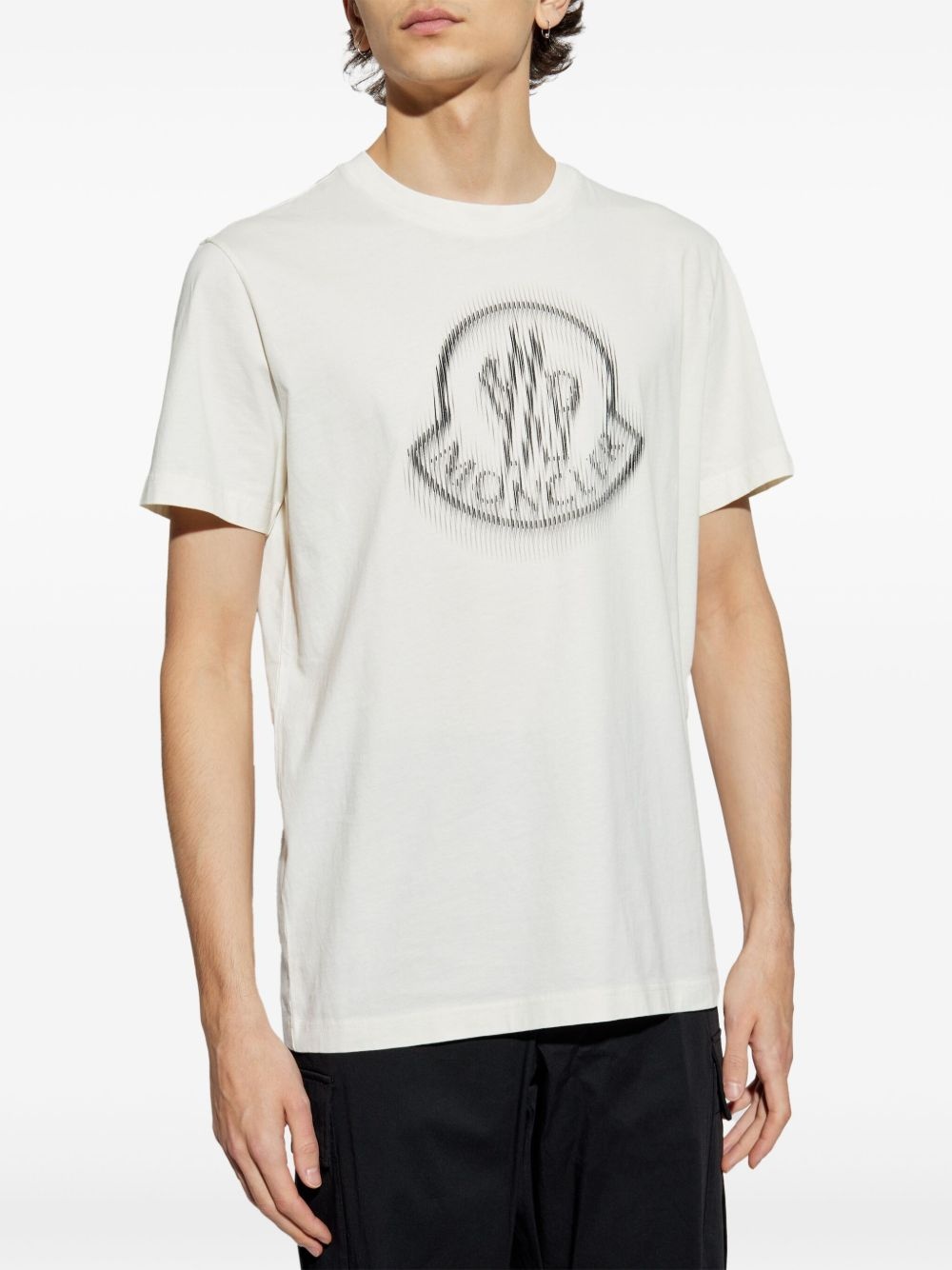 blurred-logo cotton T-shirt - 3
