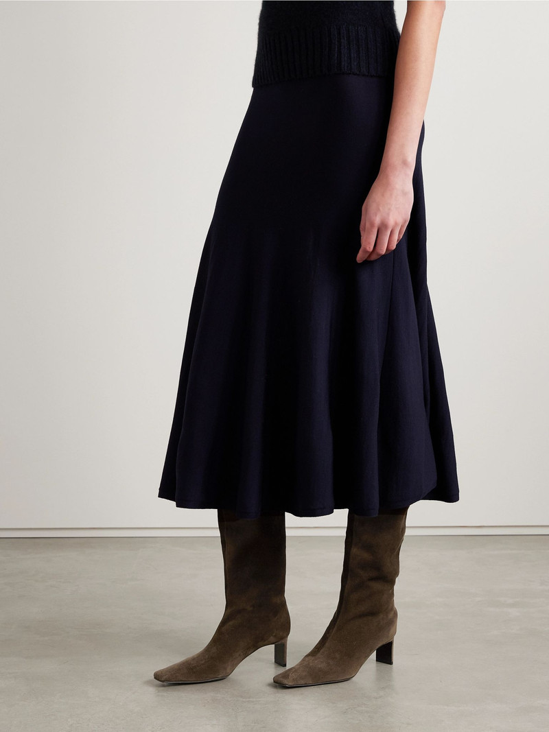 KHAITE Ona suede knee boots Chocolate outlook