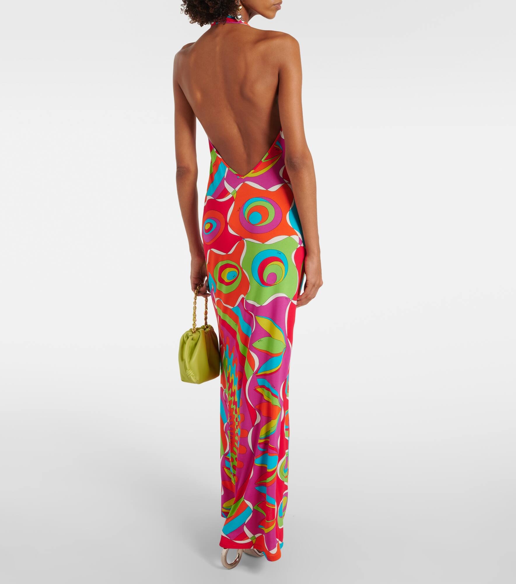 Printed halterneck maxi dress - 3