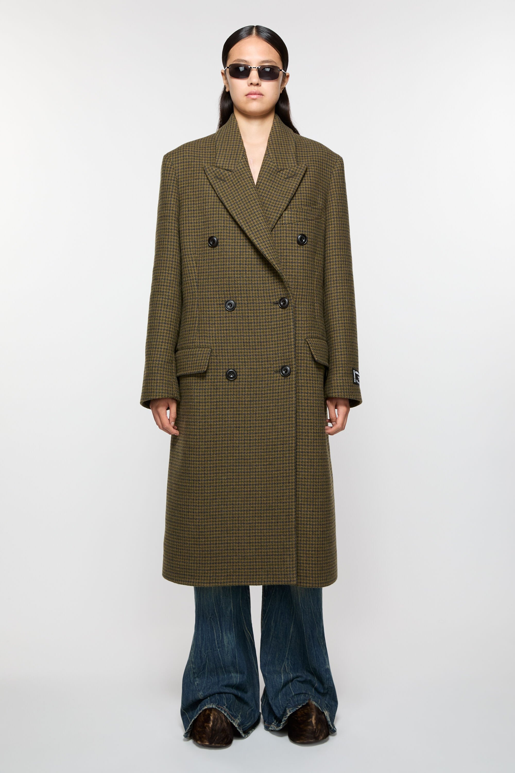 Double-breasted wool coat - Khaki green - 2