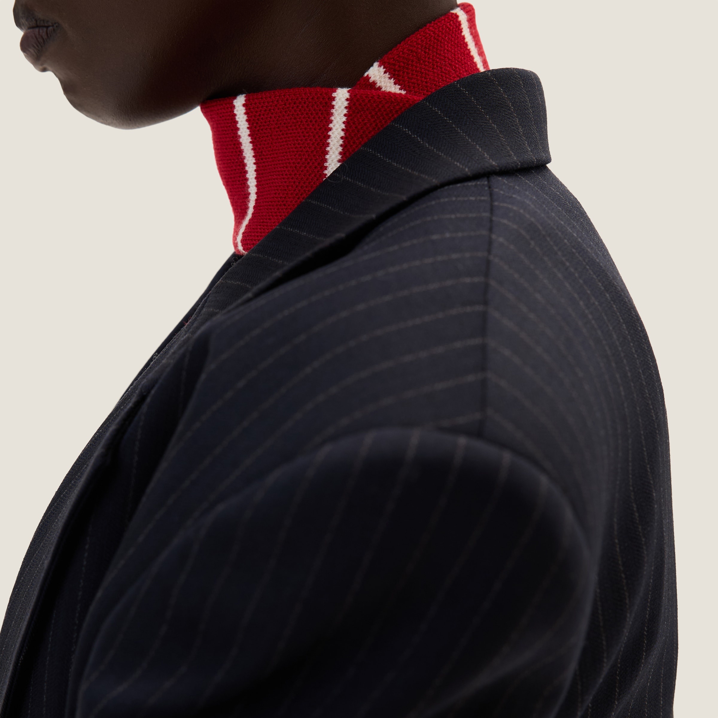 Single-breasted pinstripe jacket - 4