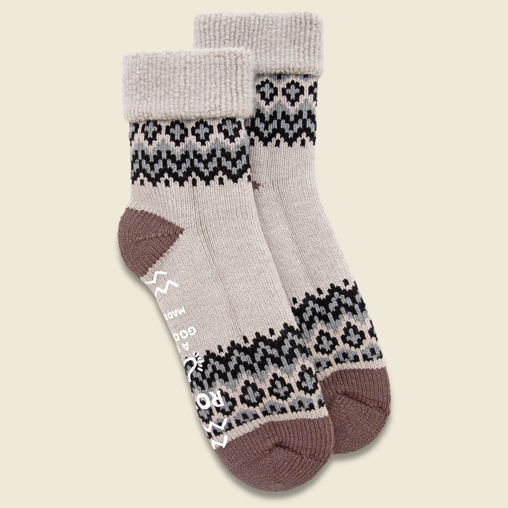 Merino Wool Room Sock - Ivory - 1