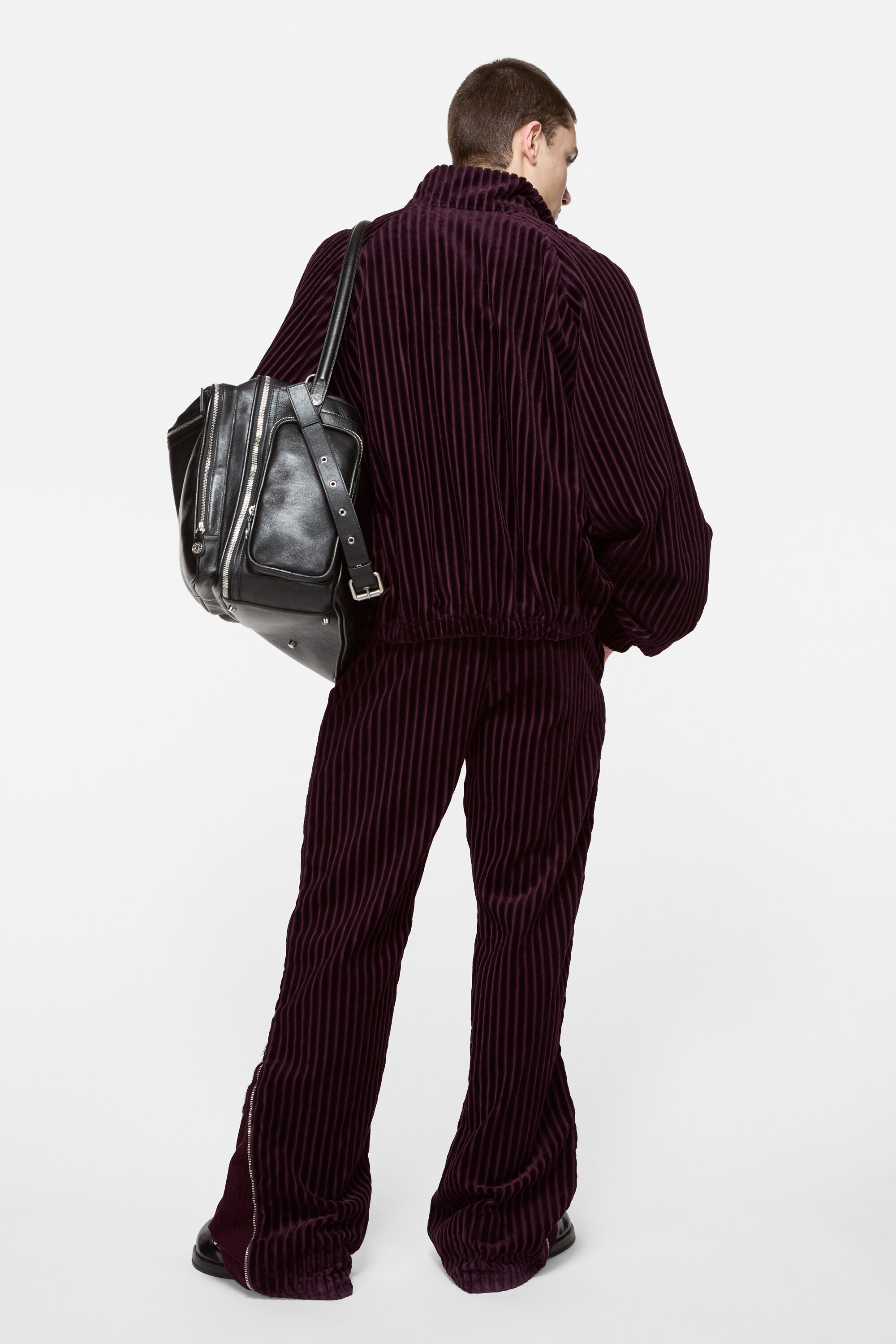 Corduroy trousers - Burgundy - 3