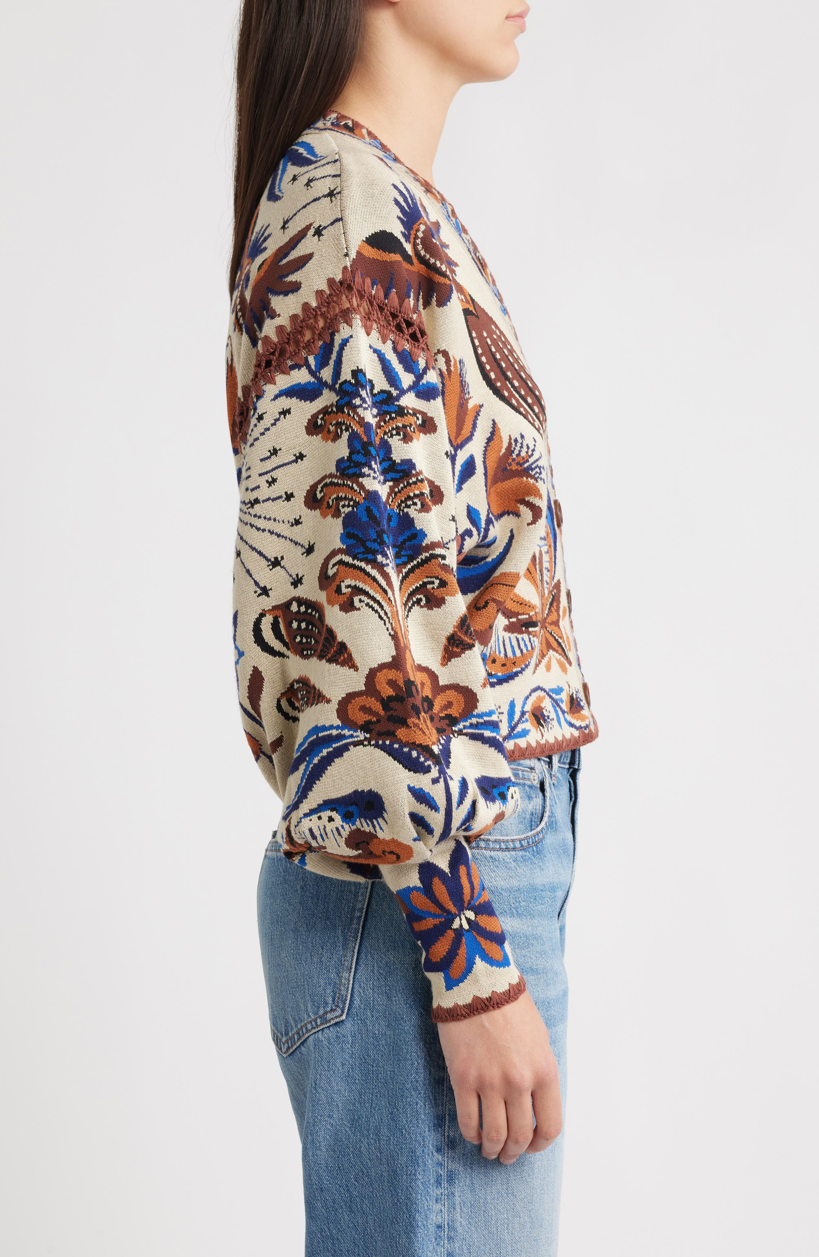 FARM Rio Nature Land Cardigan in Sand at Nordstrom - 3