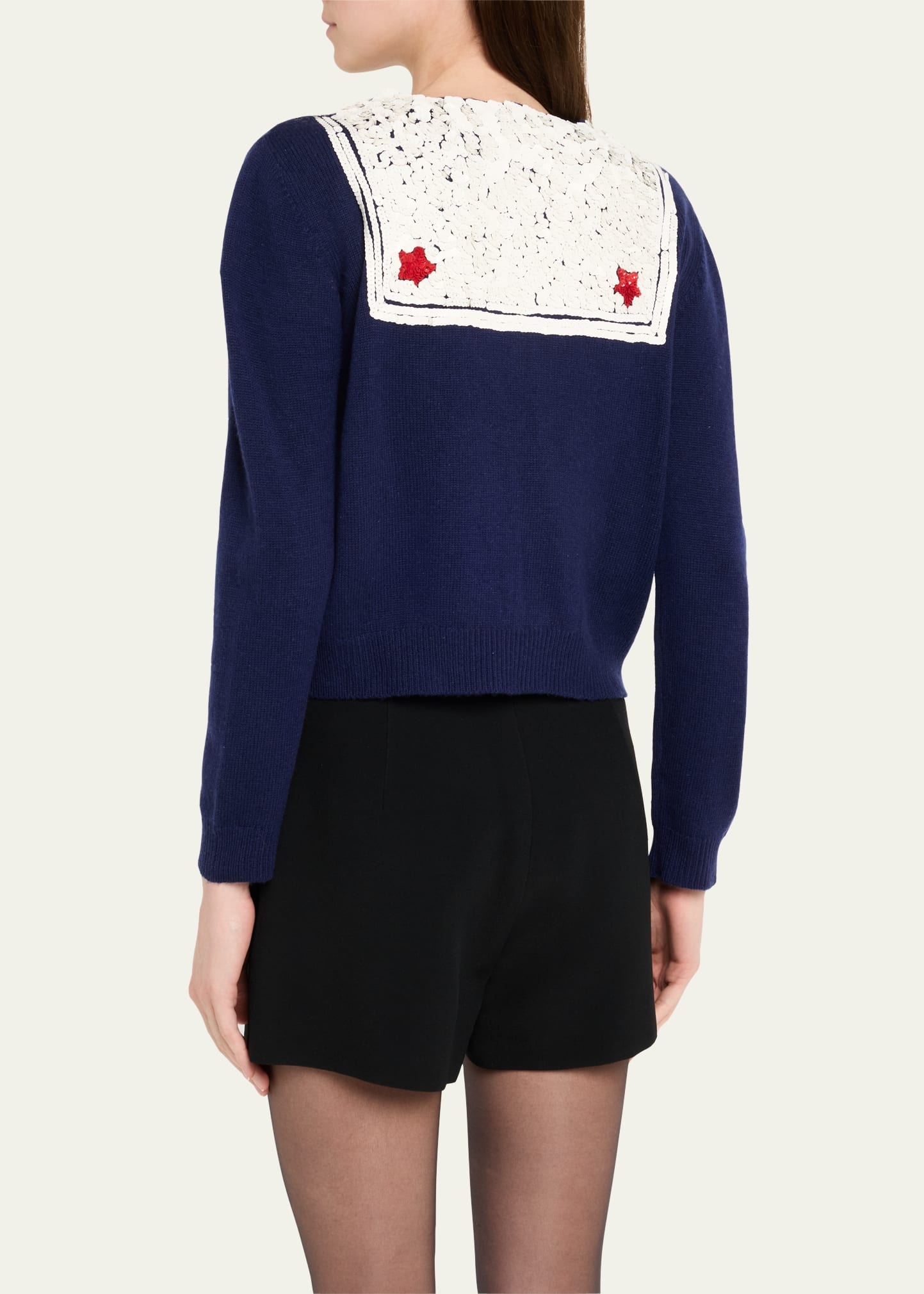 Astoria Sequined Sailor Collar Cardigan - 3