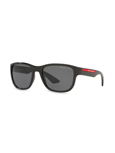 Prada Linea Rossa polarized rectangular-frame sunglasses outlook