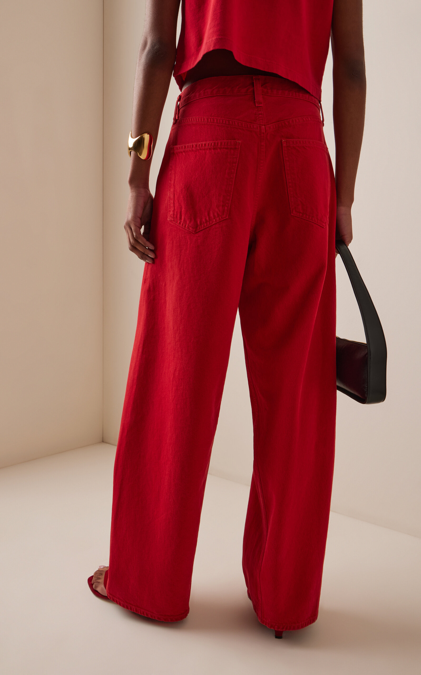 Twist Rigid High-Rise Wide-Leg Jeans red - 5