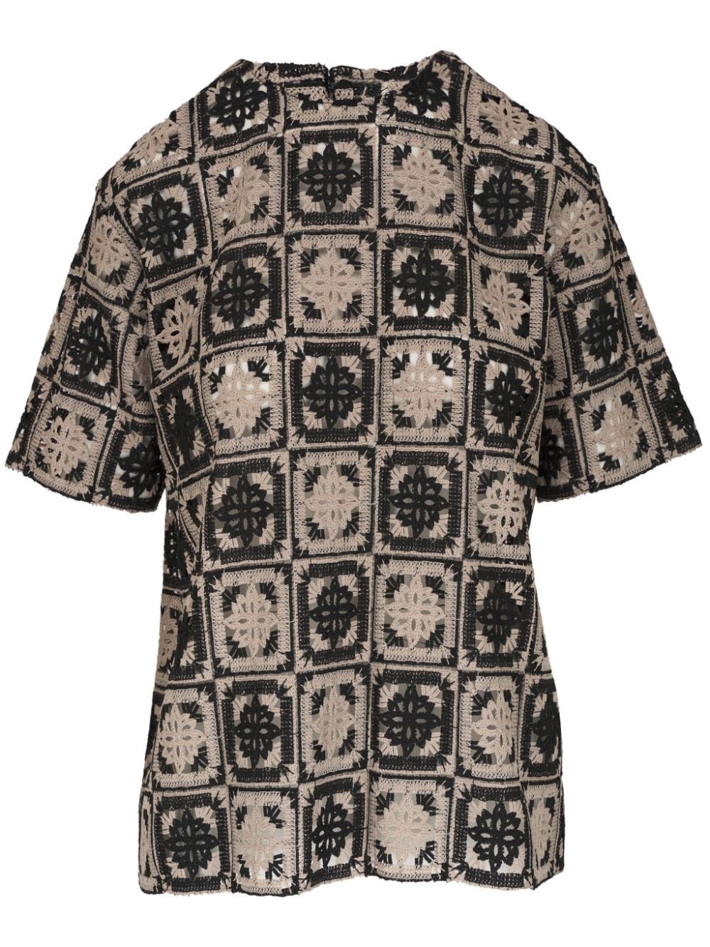 macramÃ© short-sleeve blouse - 1