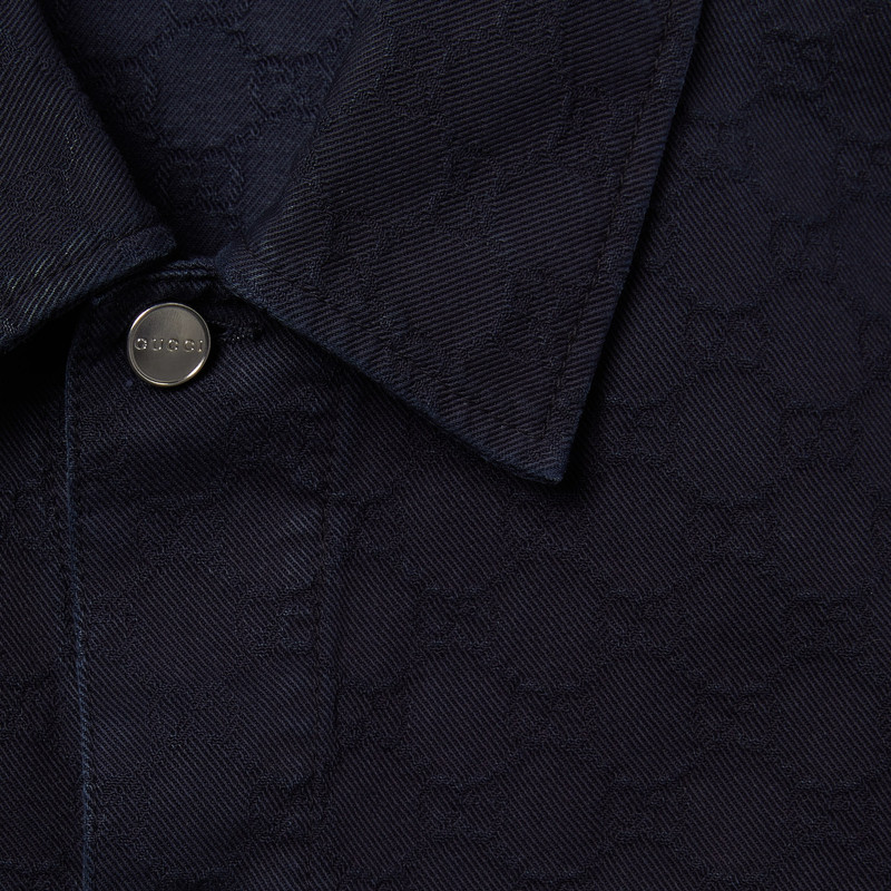 Bleached GG cotton denim jacquard shirt 6