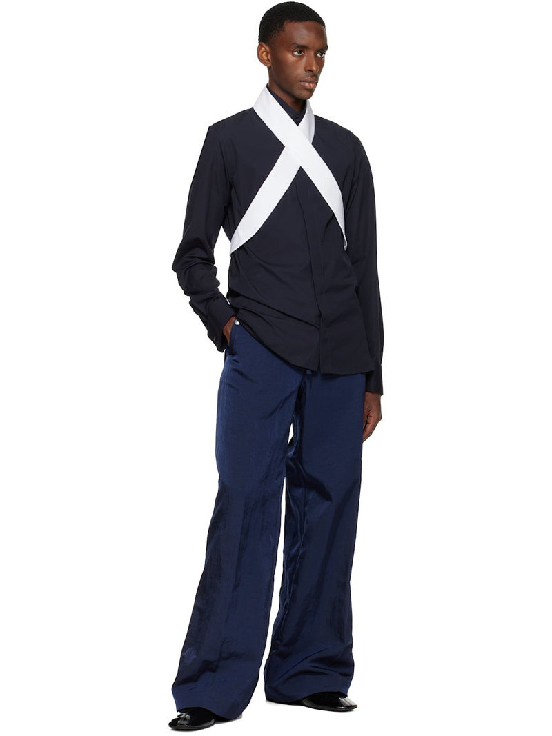 Dries Van Noten Navy Detachable Strap Shirt outlook