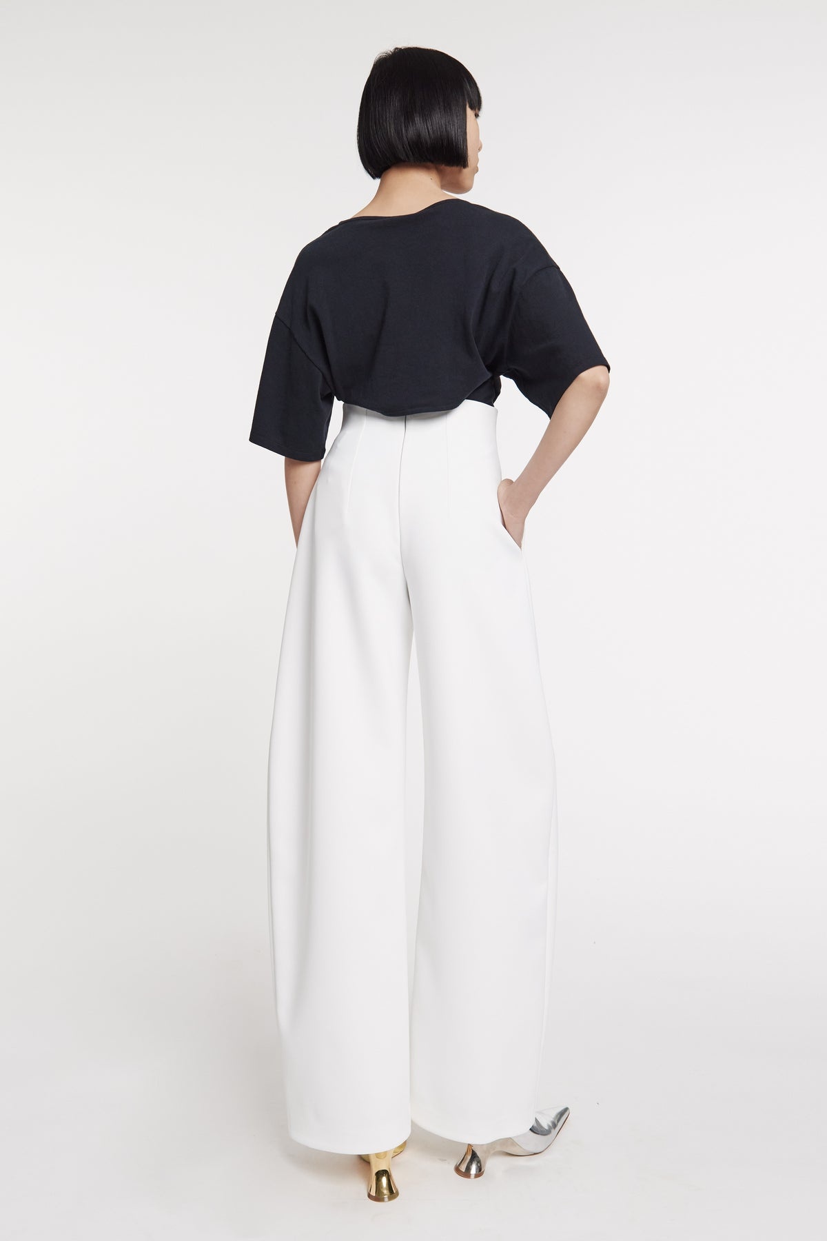 ROUNDED TAILORED TROUSERS WHITE - 2