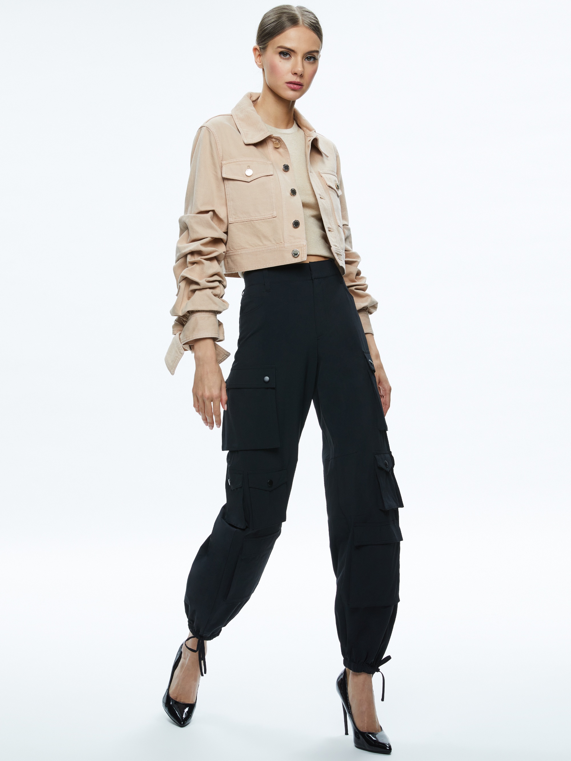 TIFF DENIM JACKET WITH BOW SLEEVE - 6