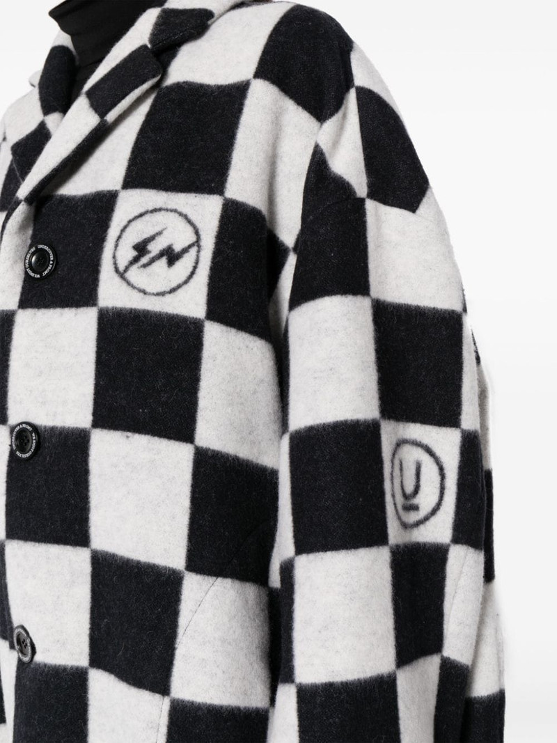 check-print button-up coat 5