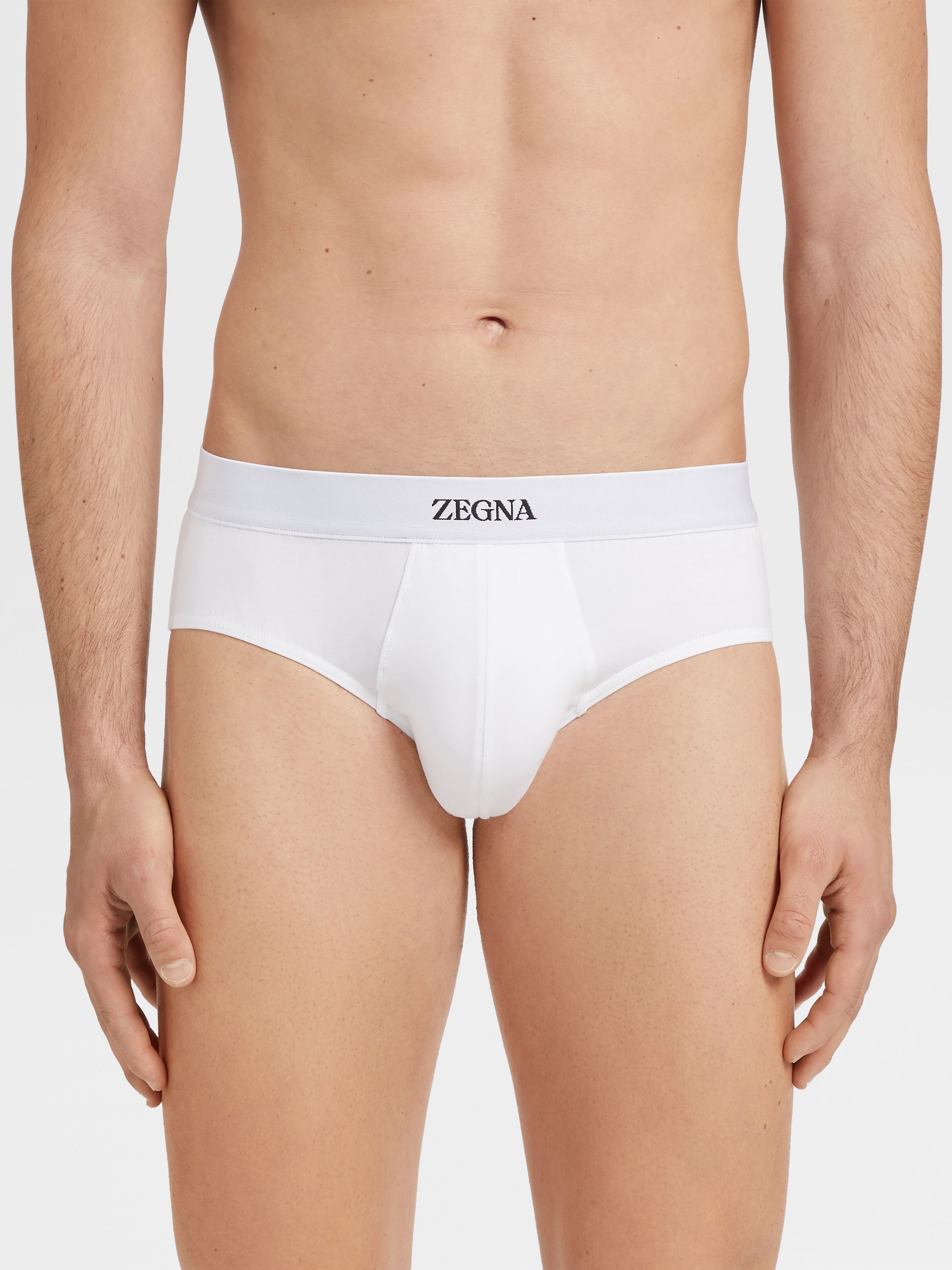 WHITE STRETCH COTTON MIDI BRIEF - 2