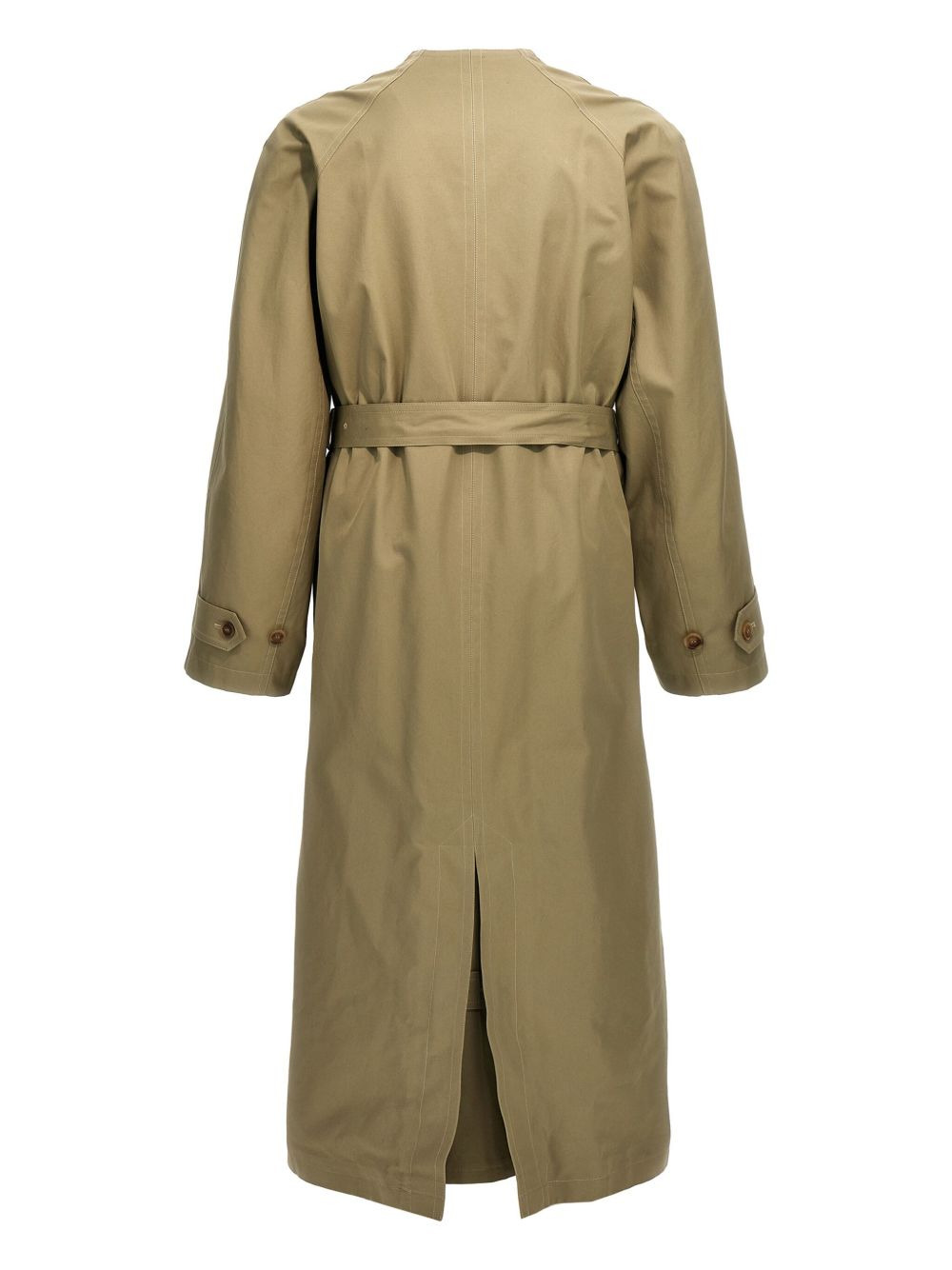 V-neck belted cotton trench coat - 2