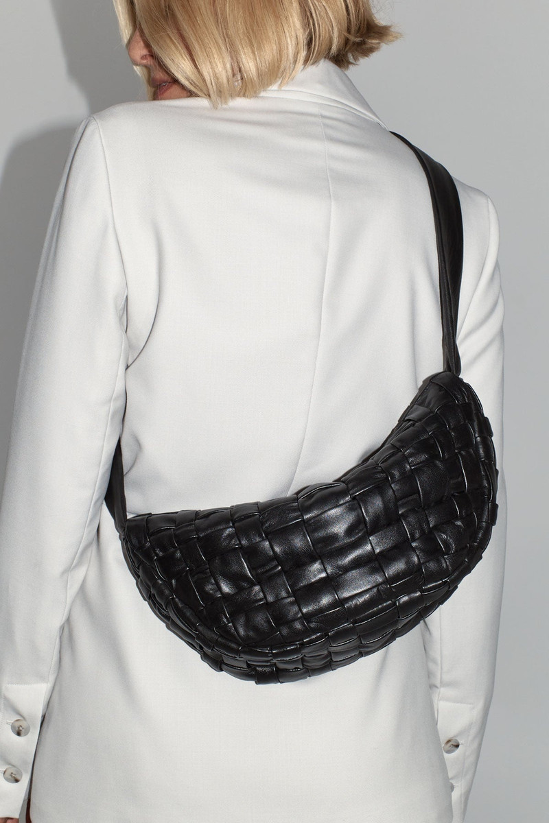ST. AGNI PRE-ORDER: Textured Crescent Bag - Black outlook