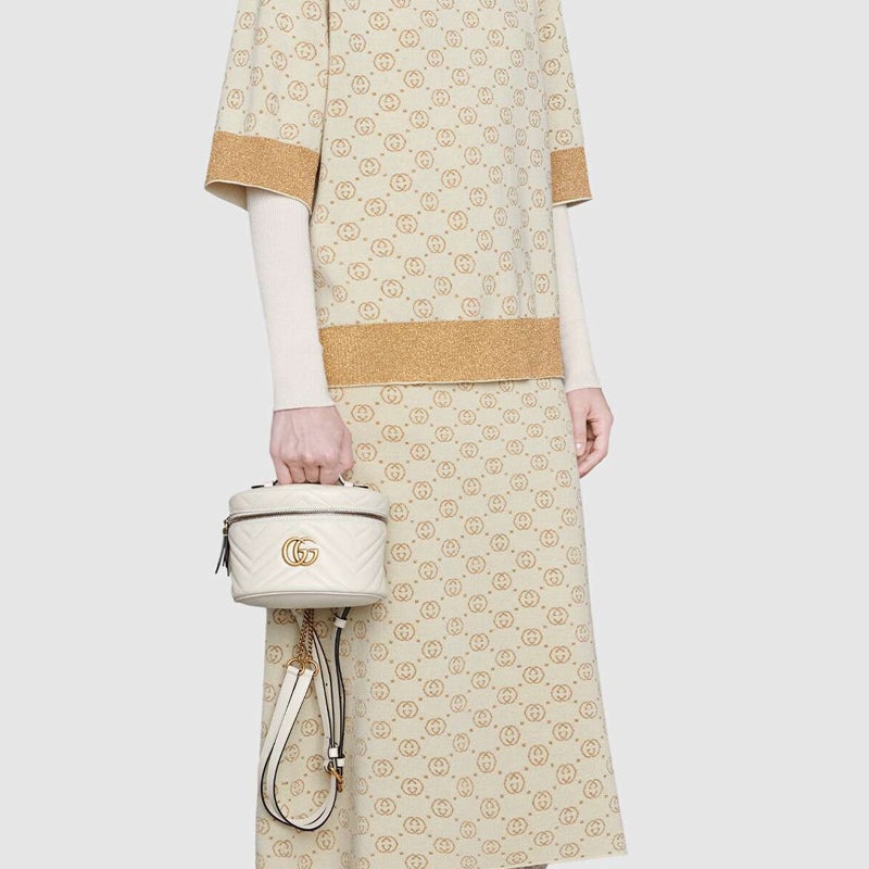 (WMNS) Gucci GG Marmont Series Backpack MIni-Size White 598594-DTDCT-9022 - 7