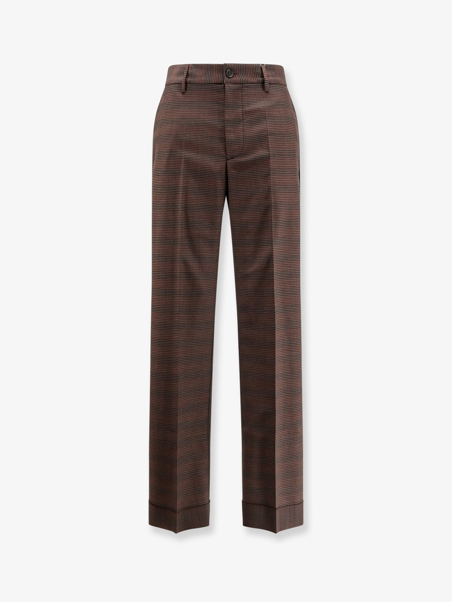 Wool Blend Trousers With Raw-Cut Edges - 1