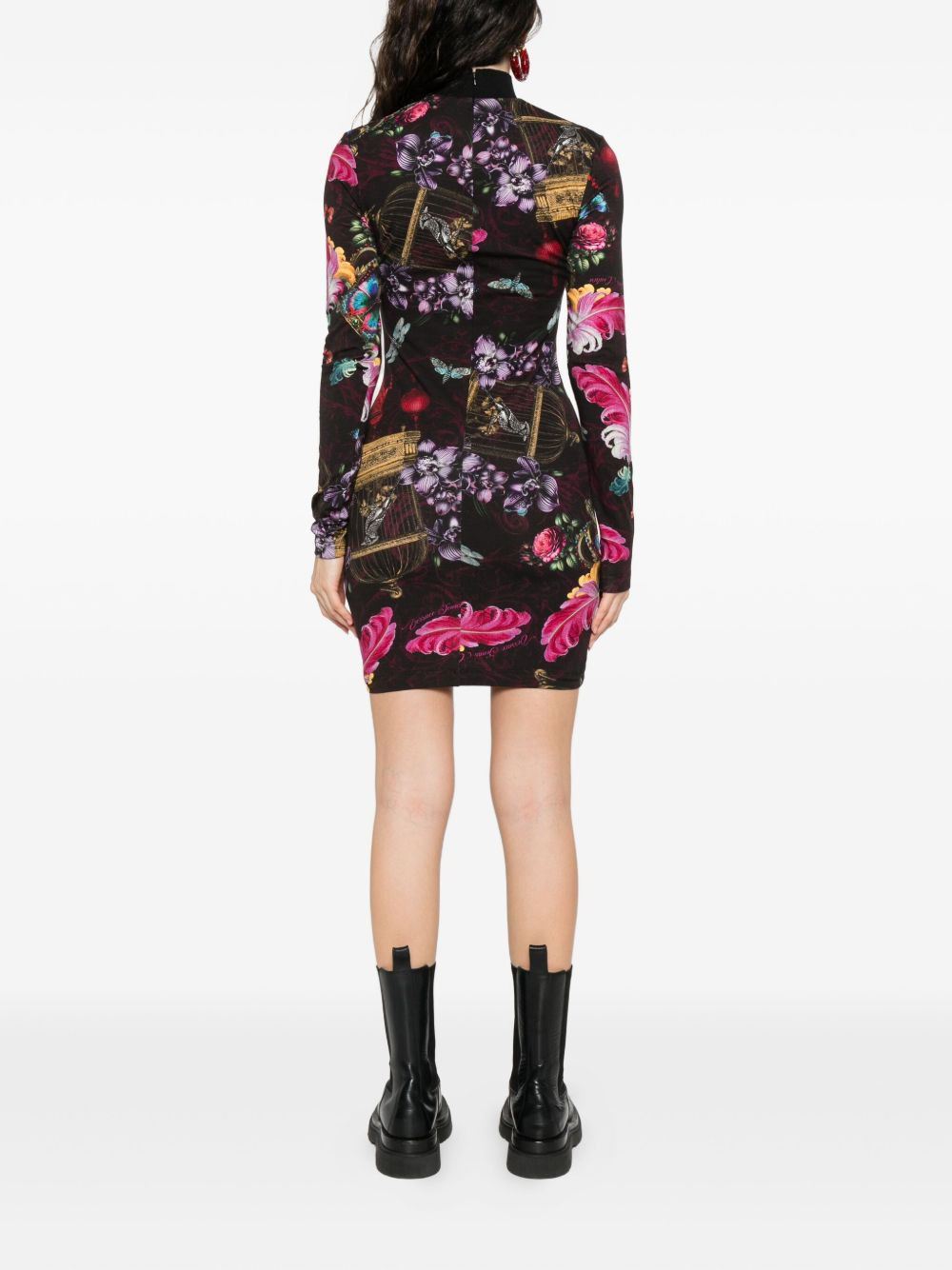 floral-print mini dress - 4