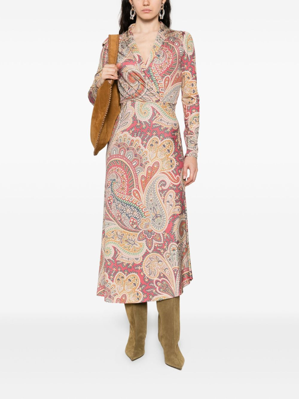paisley wrap dress - 2