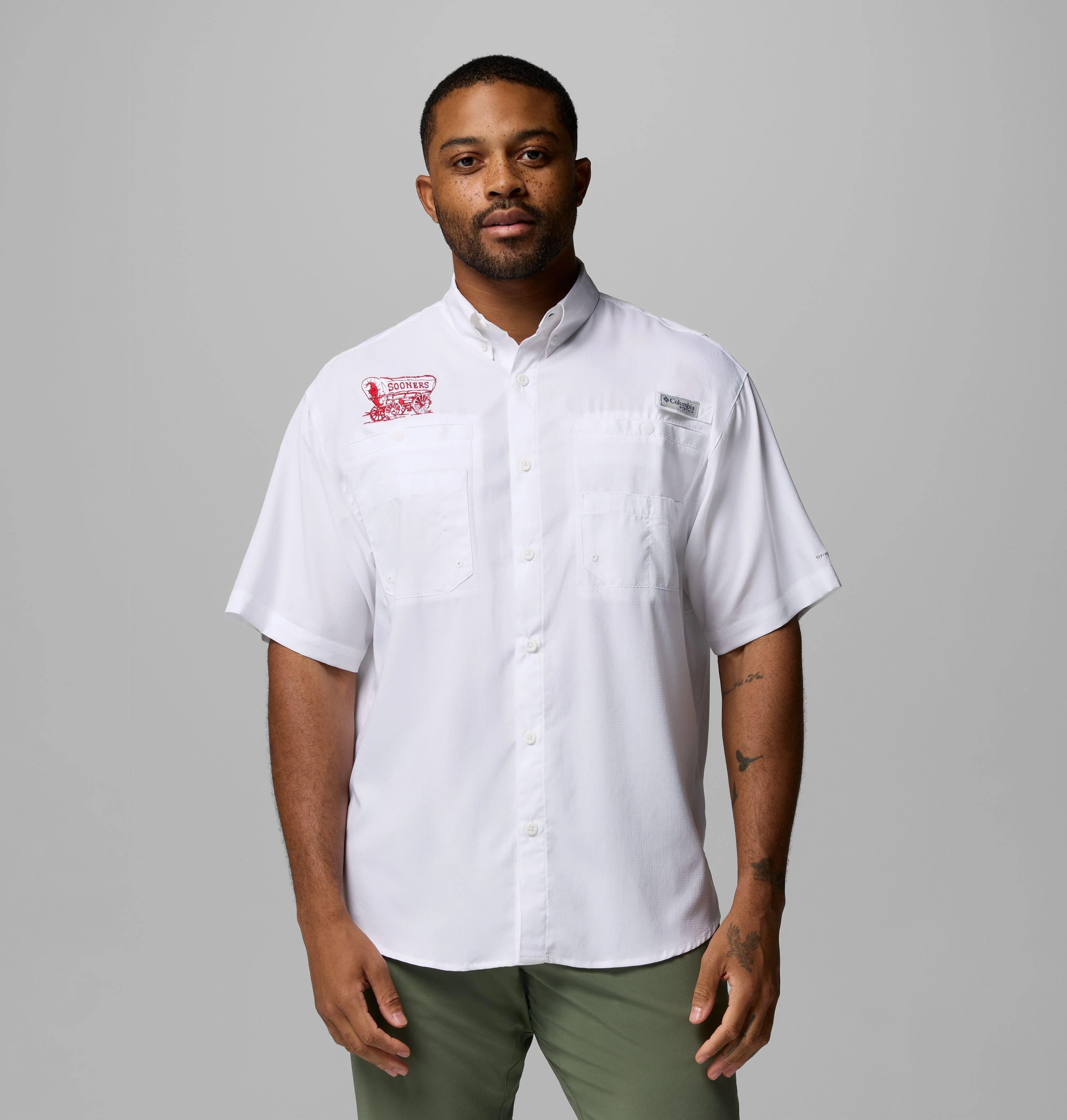 Men's Collegiate PFG Tamiami Short Sleeve Shirt - Oklahoma - 1