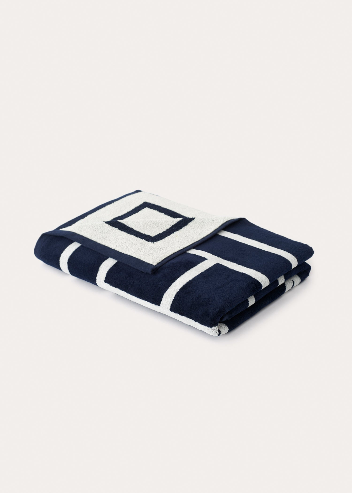 Monogram jacquard beach towel navy - 5