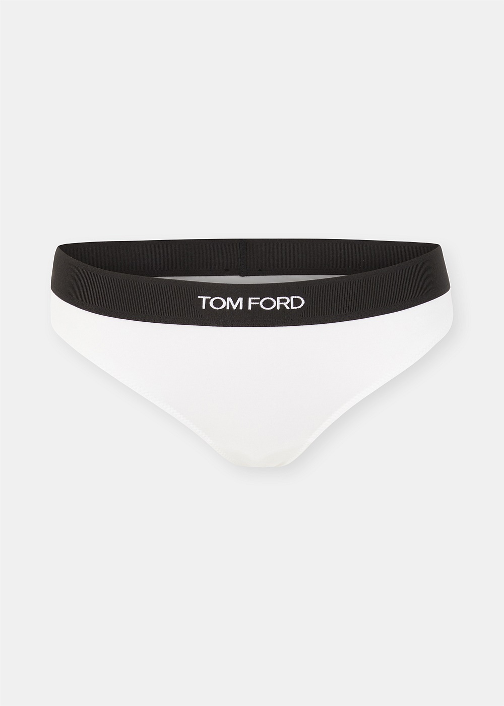 White Modal Signature Logo Thong - 1