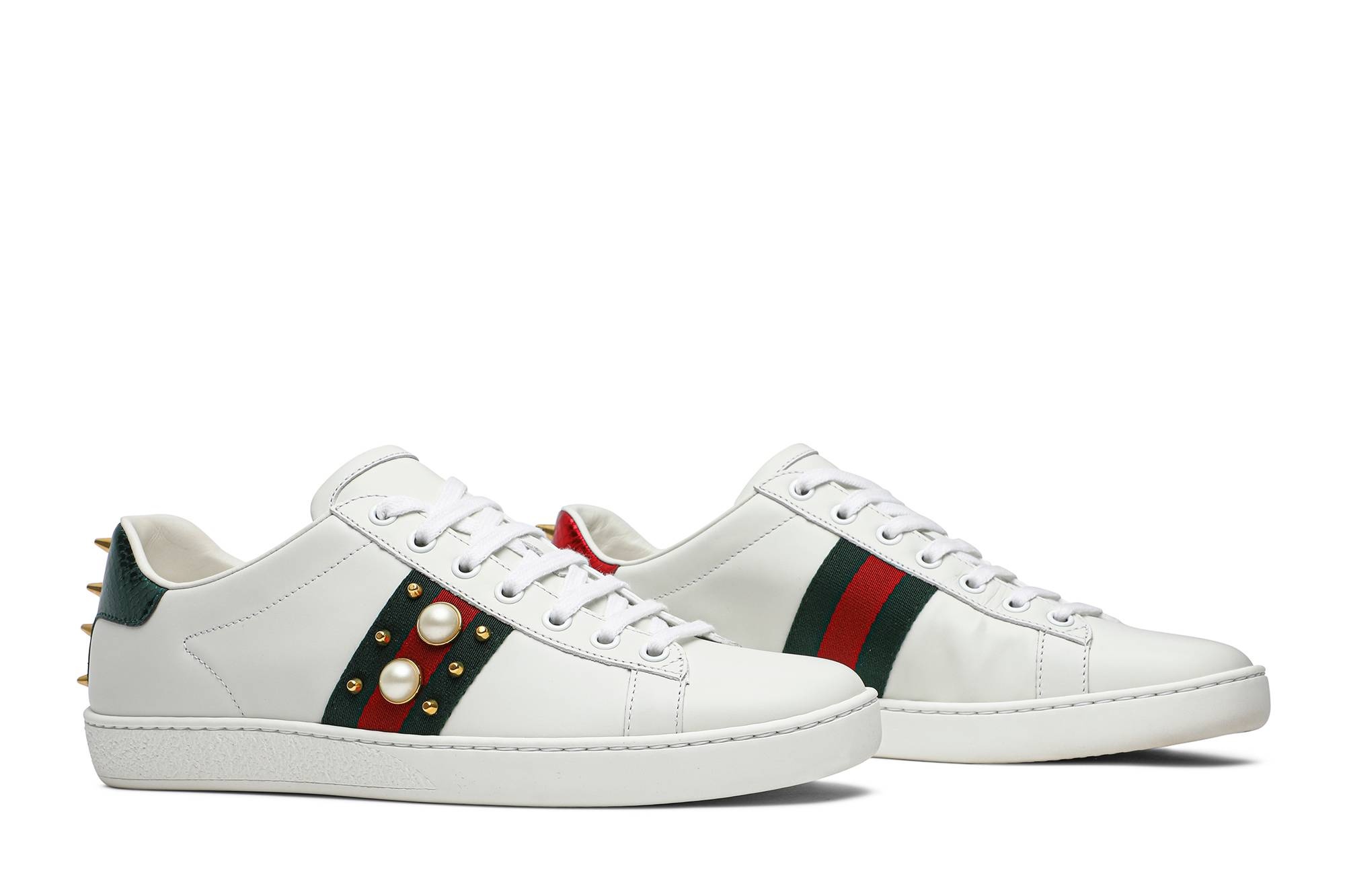 Gucci Wmns Ace Studded 'White' - 8