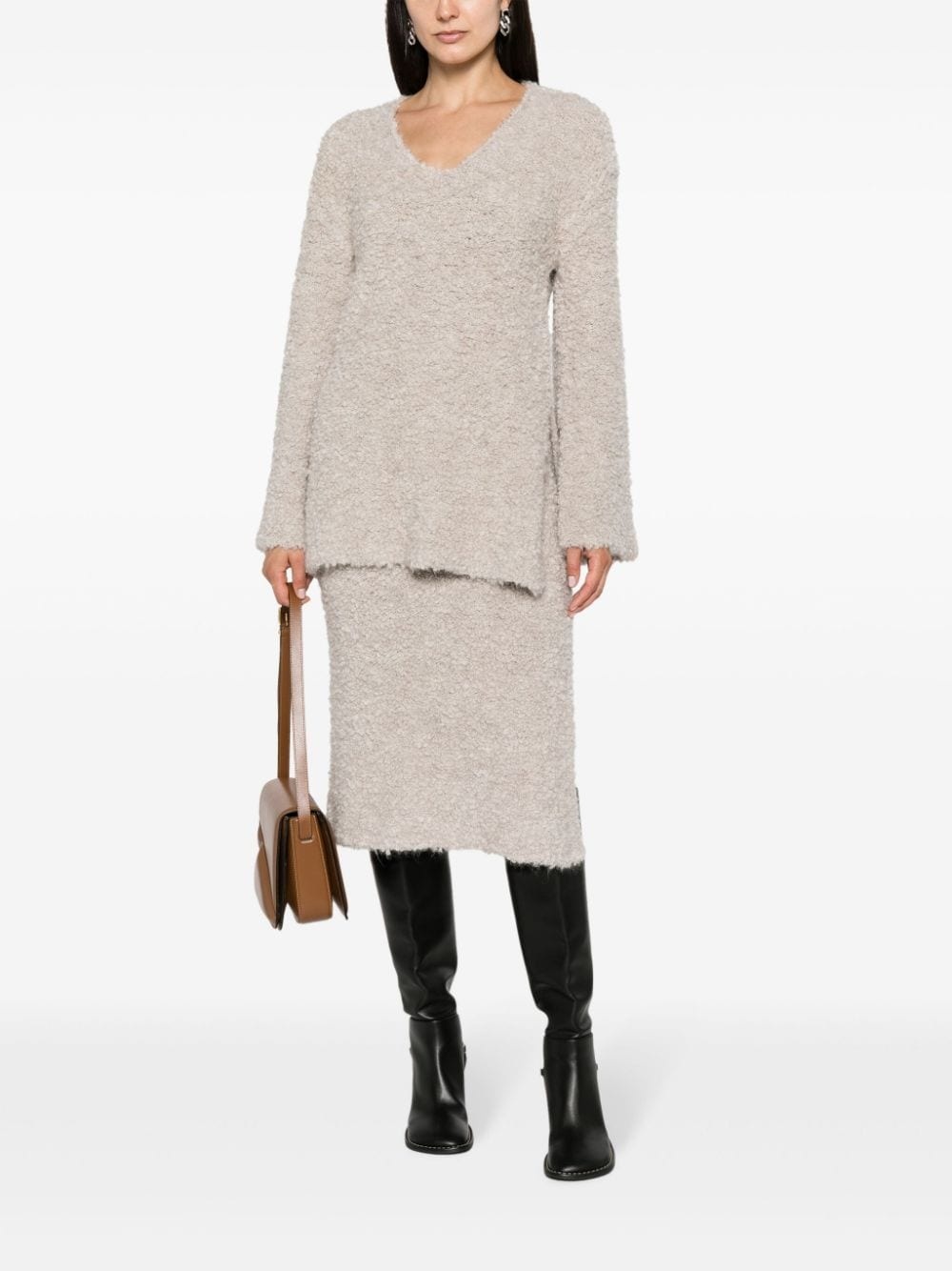 alpaca wool-blend midi skirt - 2