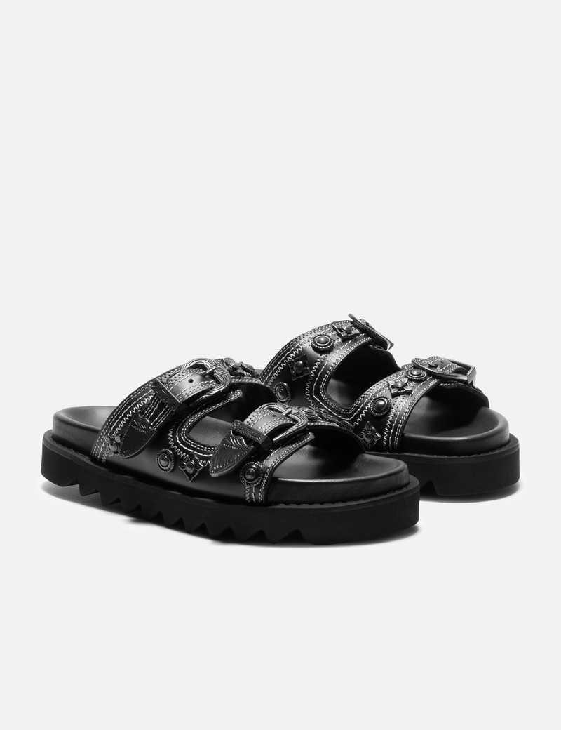 BLACK BUCKLE SANDALS 4