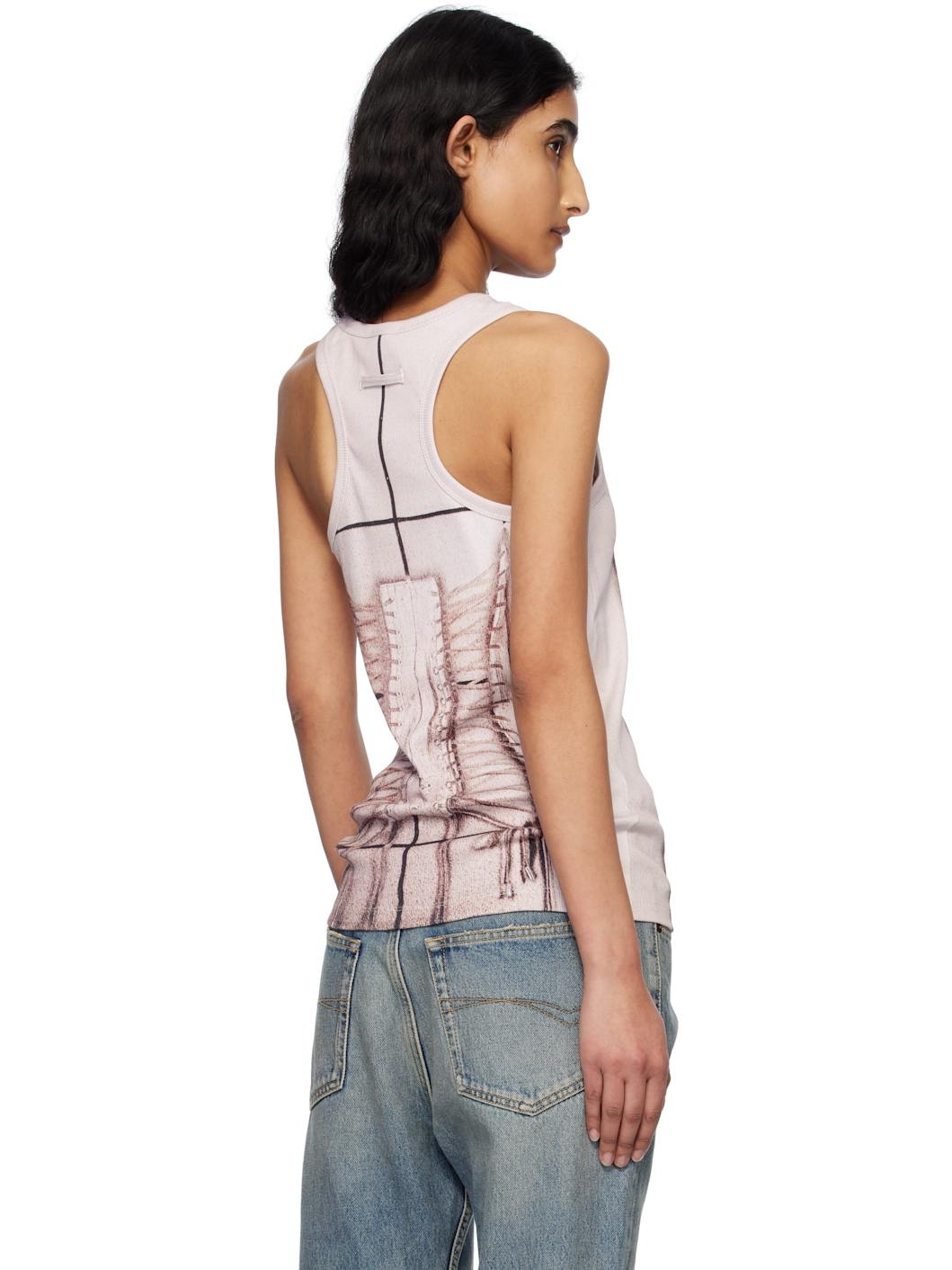 Pink 'The Corset Trompe-L'oeil' Tank Top - 3