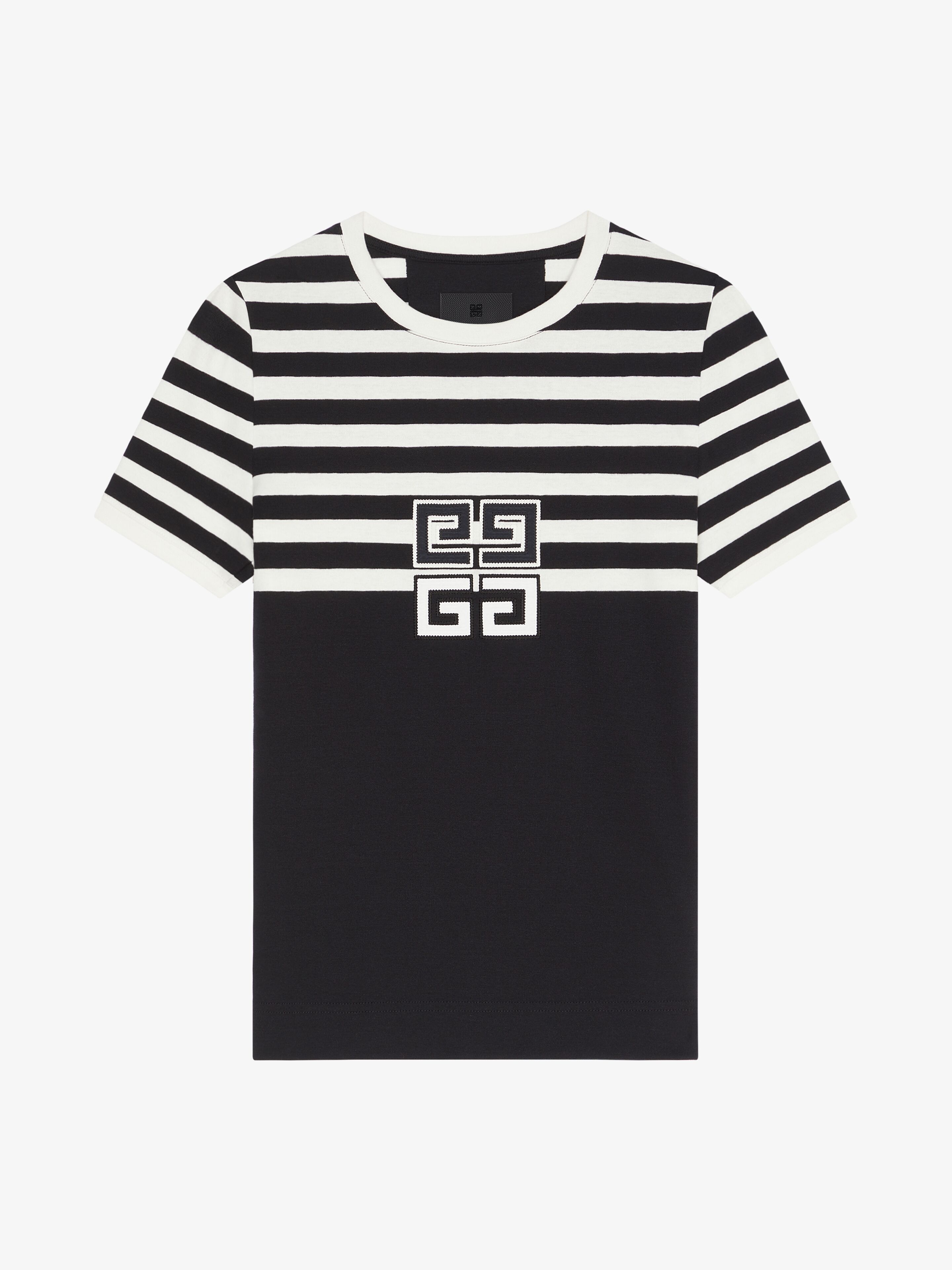 4G SLIM FIT T-SHIRT IN COTTON WITH STRIPES - 1