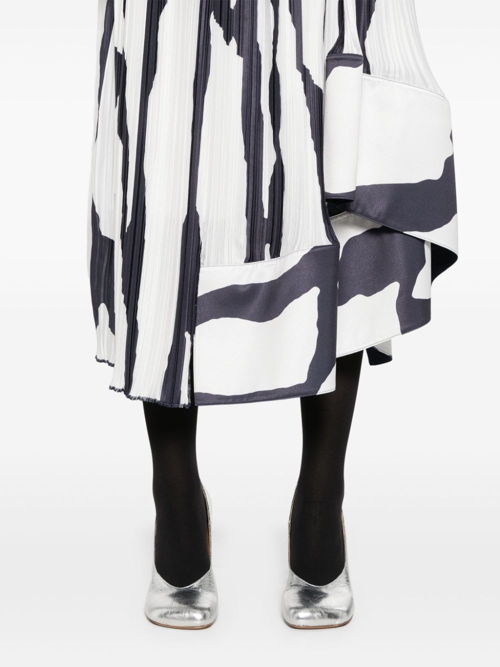 zebra-print pleated midi skirt - 5