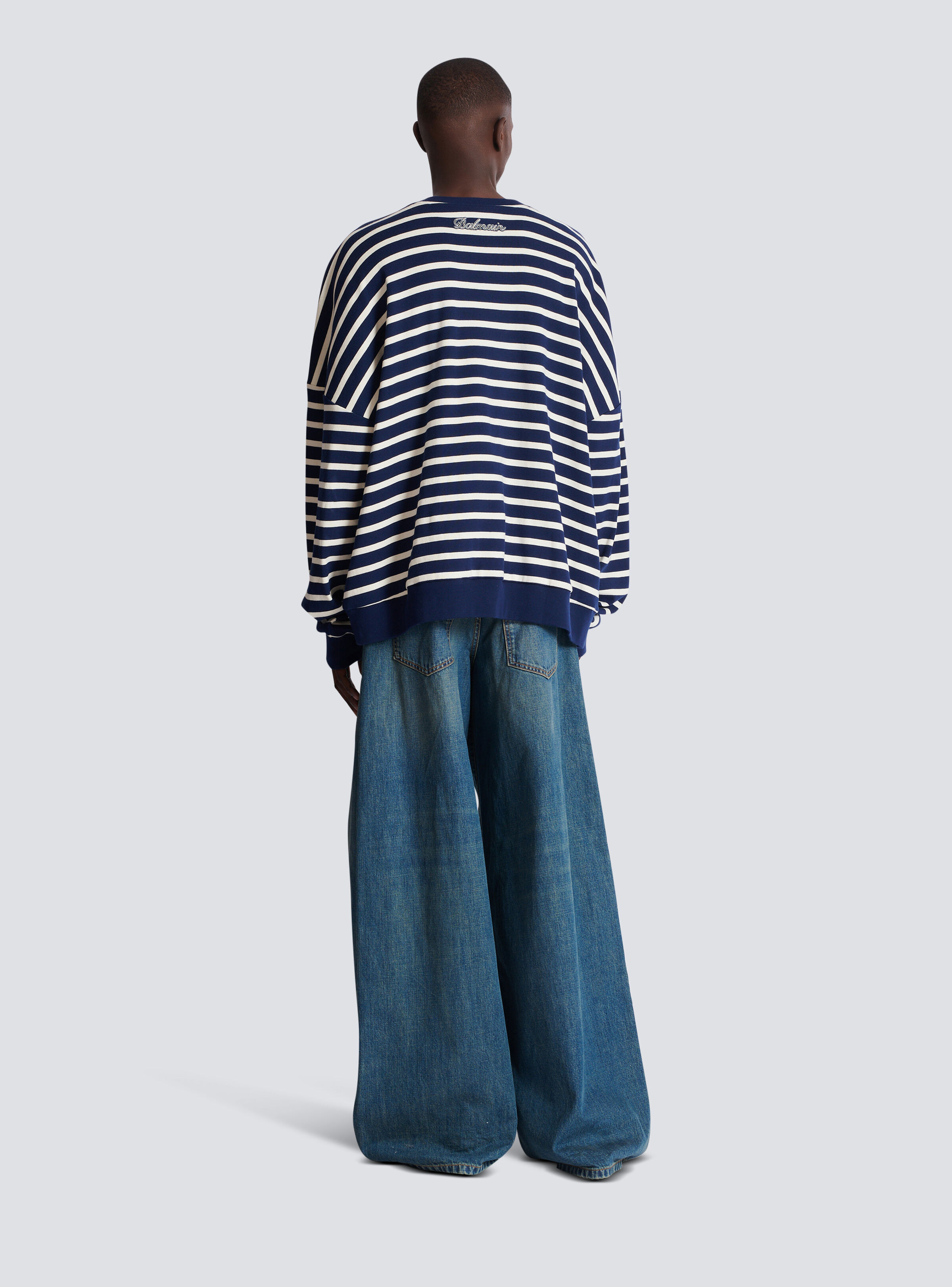 Cotton College Emblem sweatshirt with Breton stripes - 4