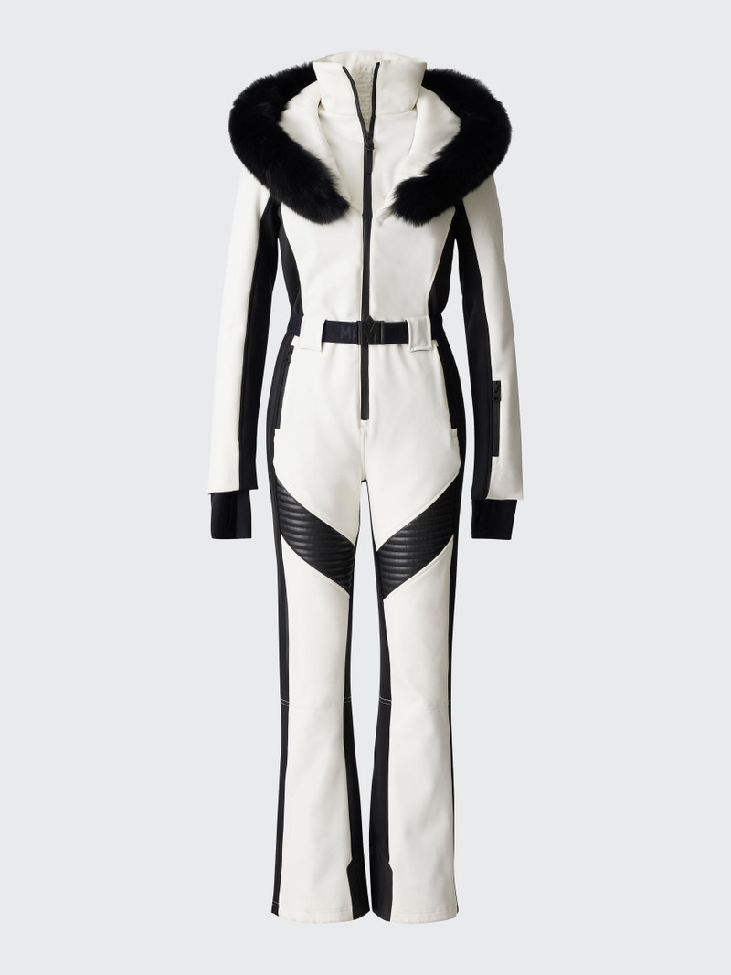 ELLE-Z Techno fleece ski suit with removable hood and fur trim 1
