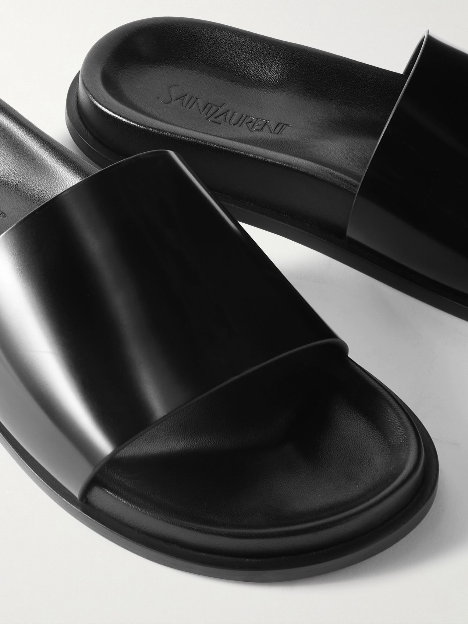 Nichols Leather Slides Black - 5